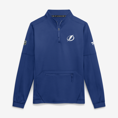 Pull-over zippé 1/4 en polaire authentique Pro Rink bleu Tampa Bay Lightning Fanatics pour homme