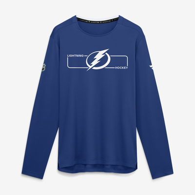 Men's Tampa Bay Lightning Fanatics Blue Authentic Pro Rink Tech Long Sleeve T-Shirt