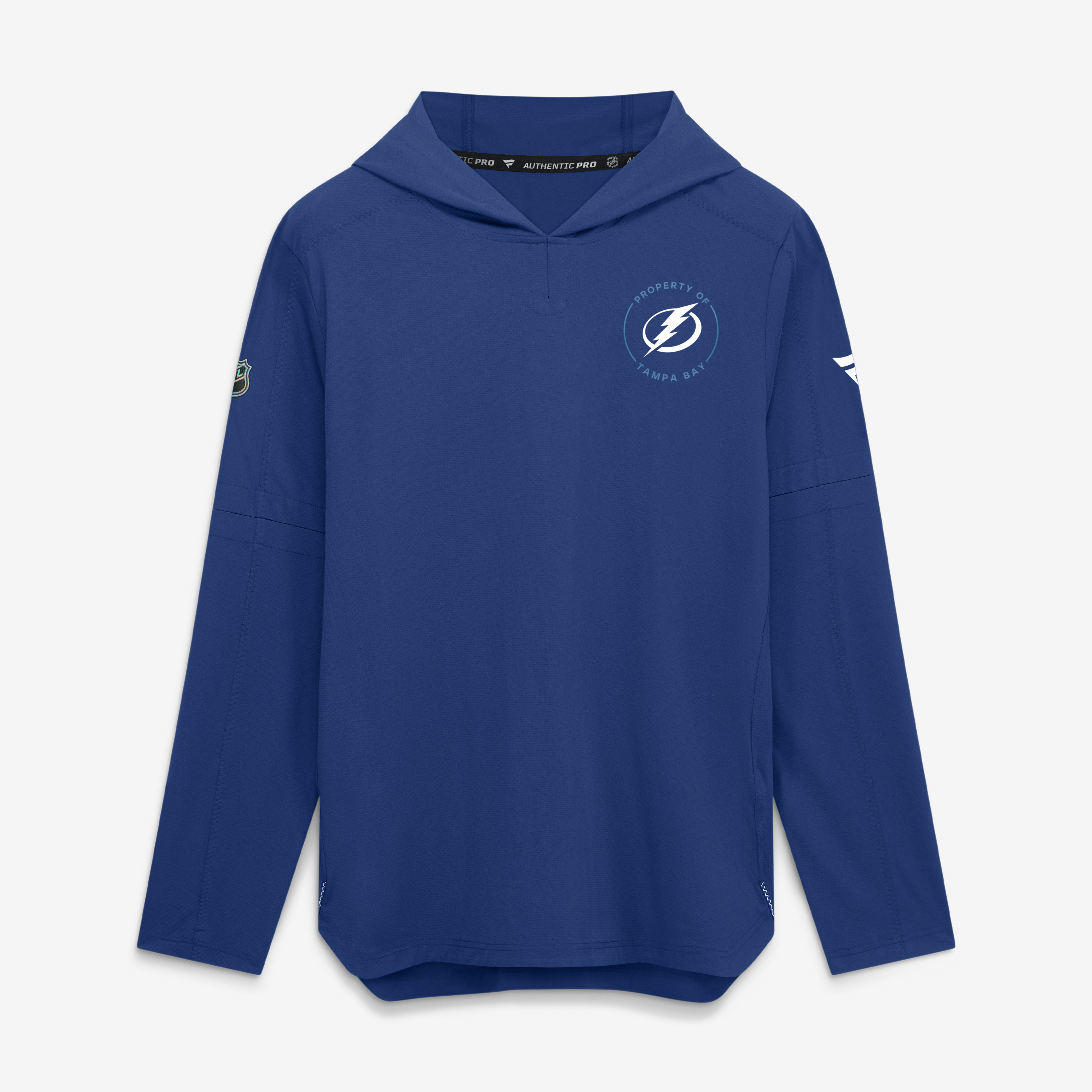 Sweat à capuche léger authentique Pro Train bleu Tampa Bay Lightning de Fanatics pour homme