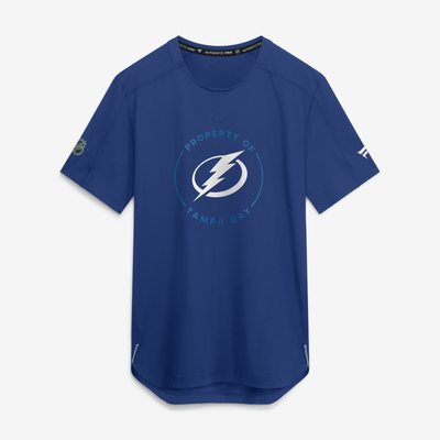 Men's Tampa Bay Lightning Fanatics Blue Authentic Pro Train Performance T-Shirt