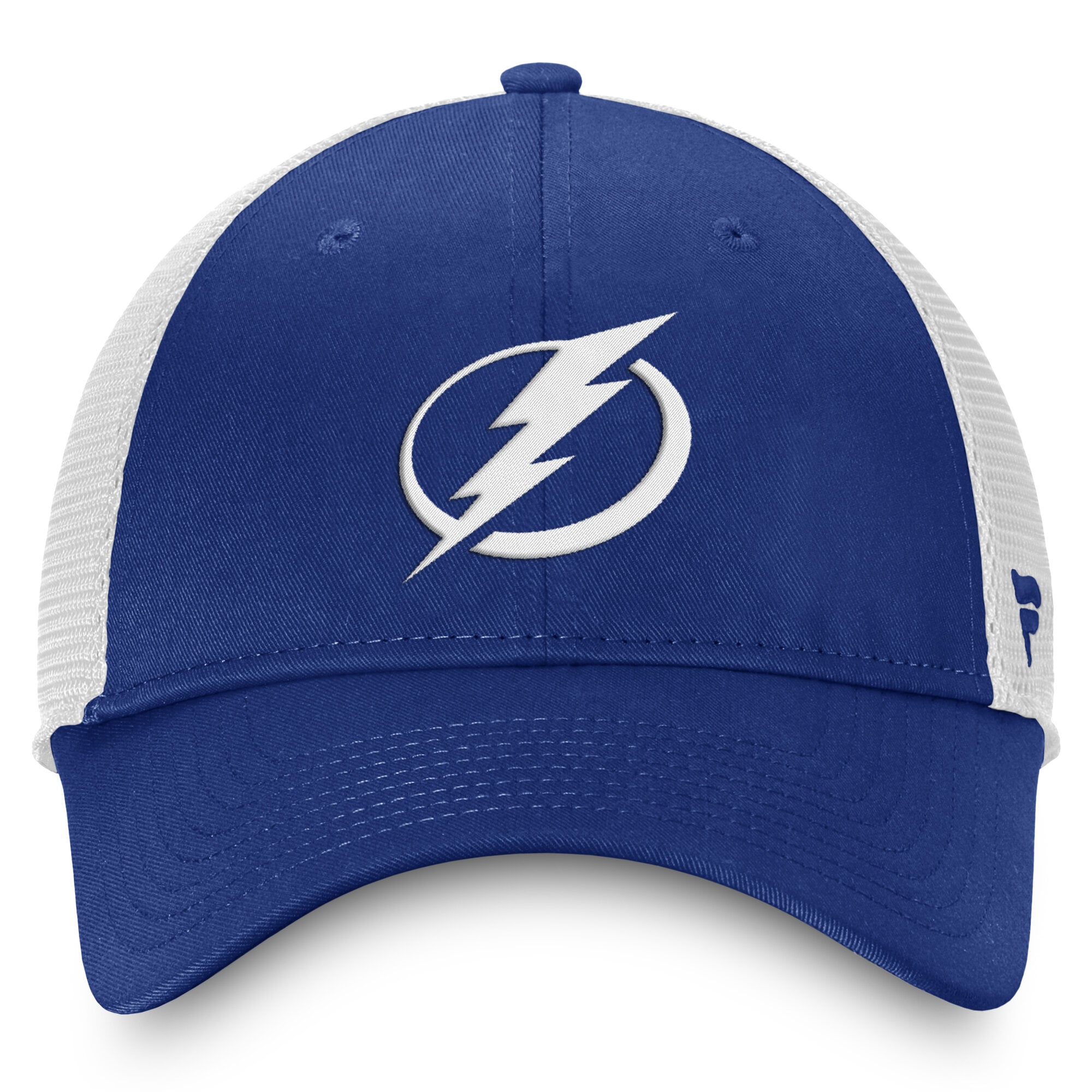 Men's Fanatics Blue/White Tampa Bay Lightning Core Primary Logo Trucker Adjustable Hat