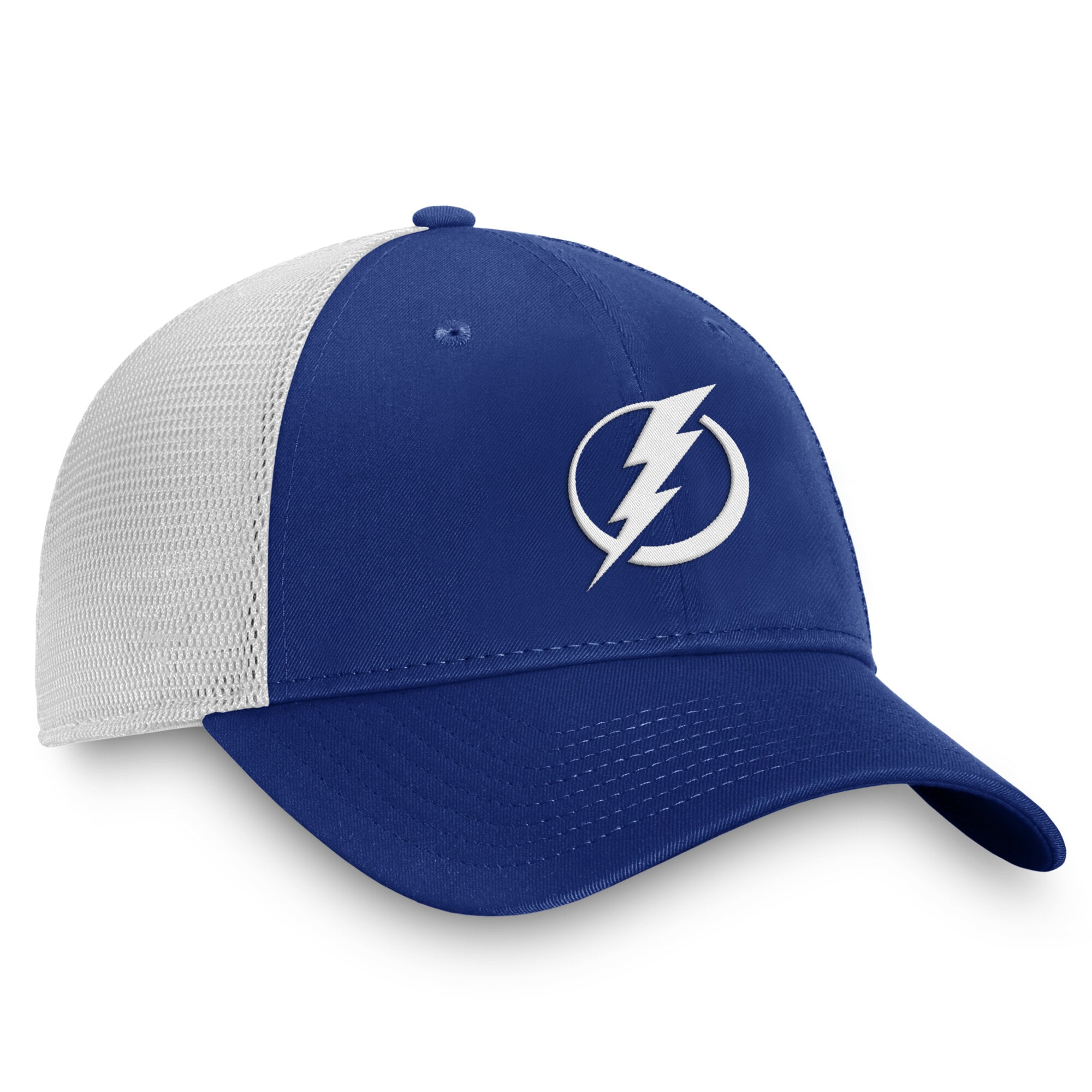 Men's Fanatics Blue/White Tampa Bay Lightning Core Primary Logo Trucker Adjustable Hat