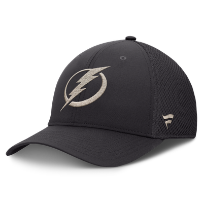 Tampa Bay Lightning Fanatics Authentic Pro Road Meshback Stretch Hat - Charcoal