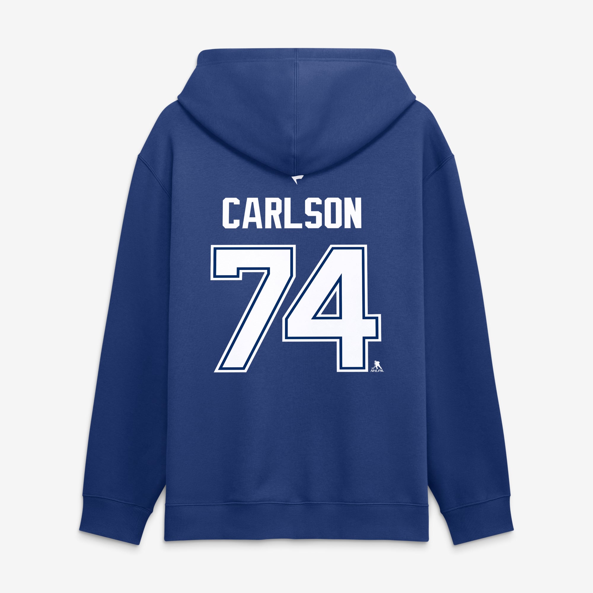 Sweat à capuche authentique Fanatics John Carlson bleu Tampa Bay Lightning pour homme