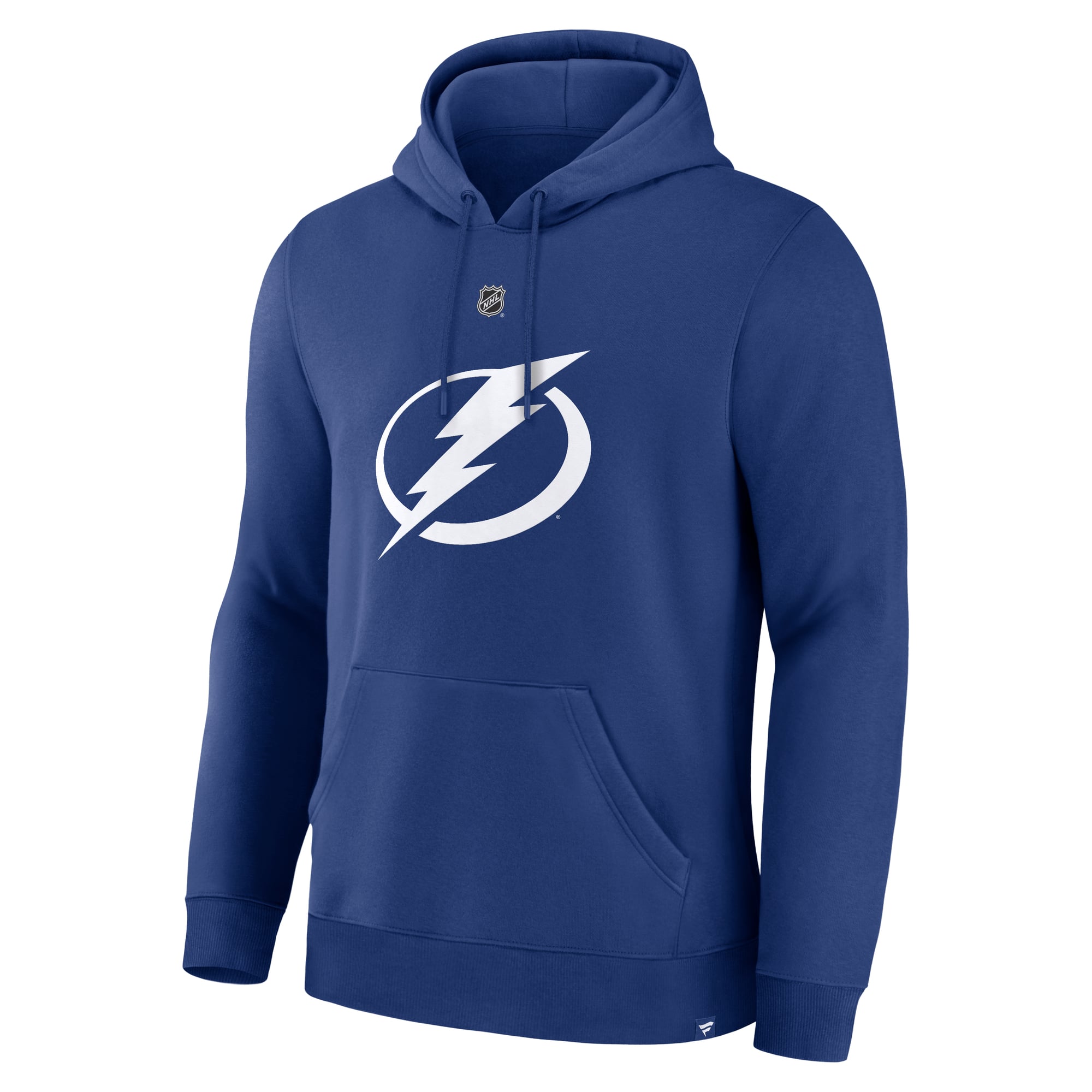 Sweat à capuche authentique Fanatics John Carlson bleu Tampa Bay Lightning pour homme