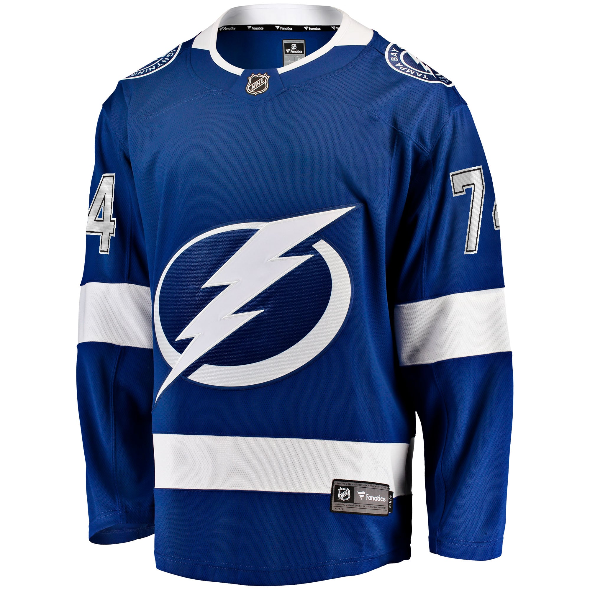 Maillot domicile bleu à scratch John Carlson des Lightning de Tampa Bay (Fanatics) pour homme