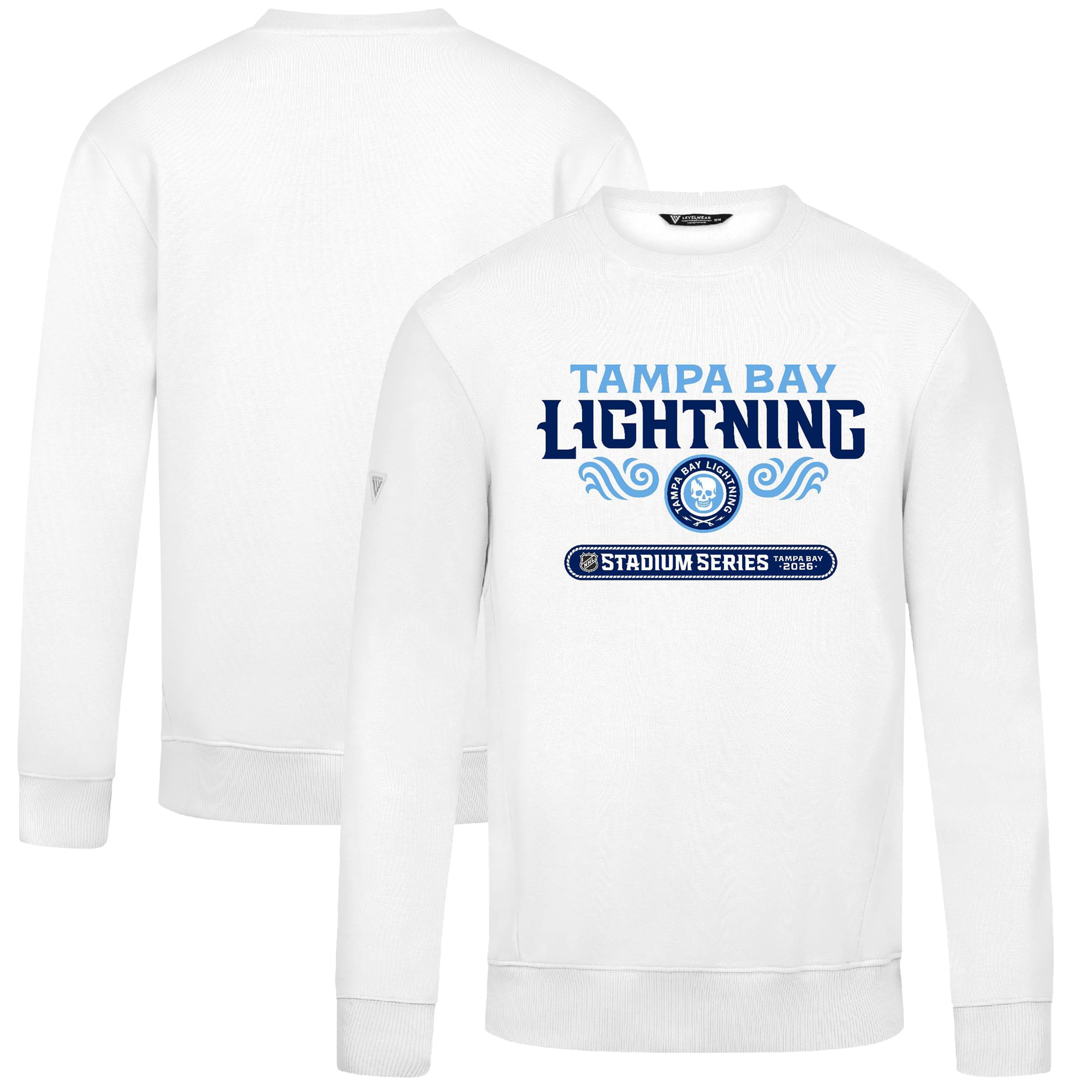 Men's Levelwear  White Tampa Bay Lightning 2026 NHL Stadium Series Zane Stacked Sweatshirt