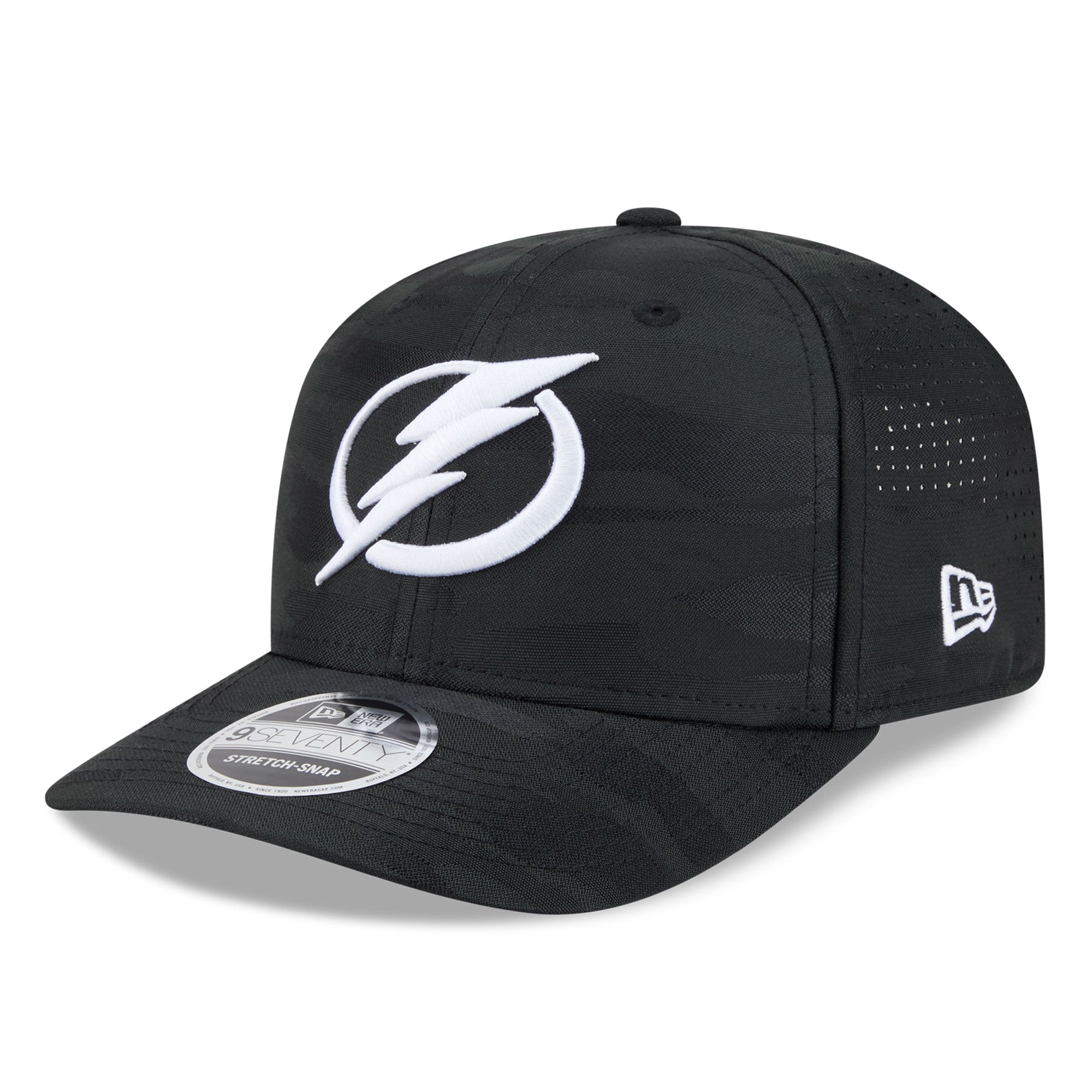 Casquette ajustable perforée New Era noire Tampa Bay Lightning Camo 9SEVENTY pour homme