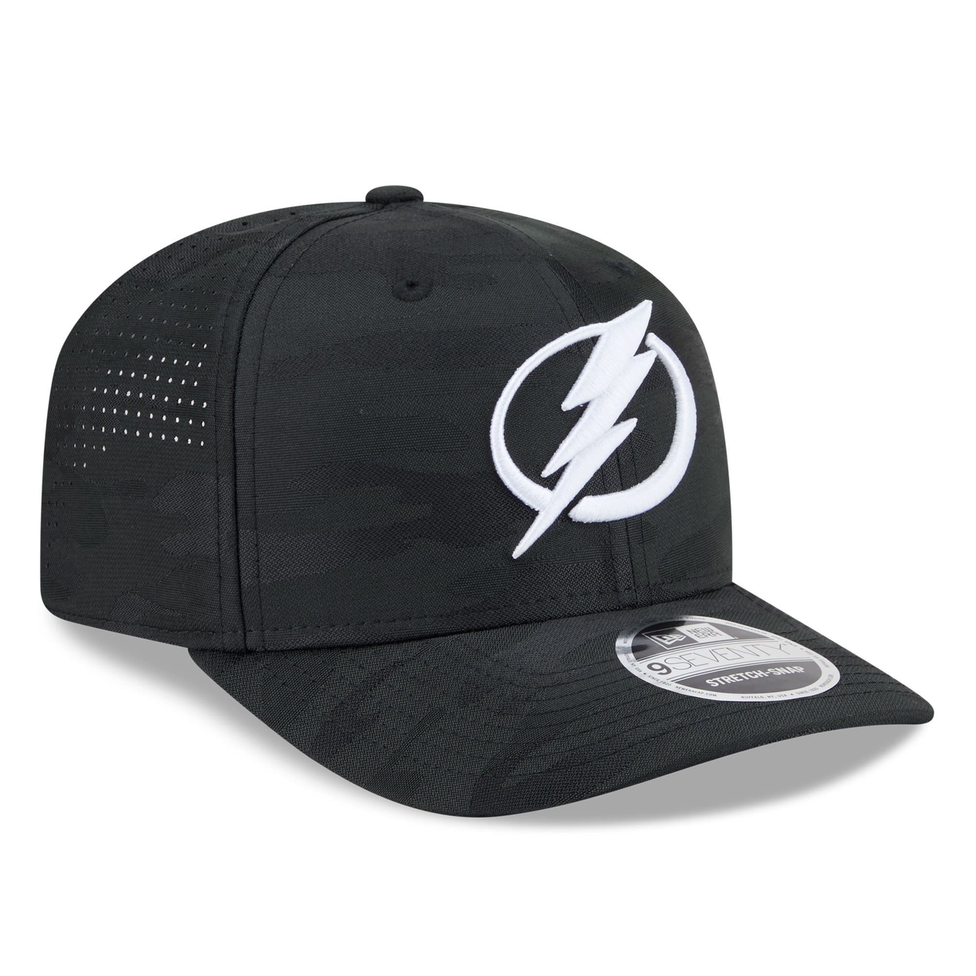 Casquette ajustable perforée New Era noire Tampa Bay Lightning Camo 9SEVENTY pour homme