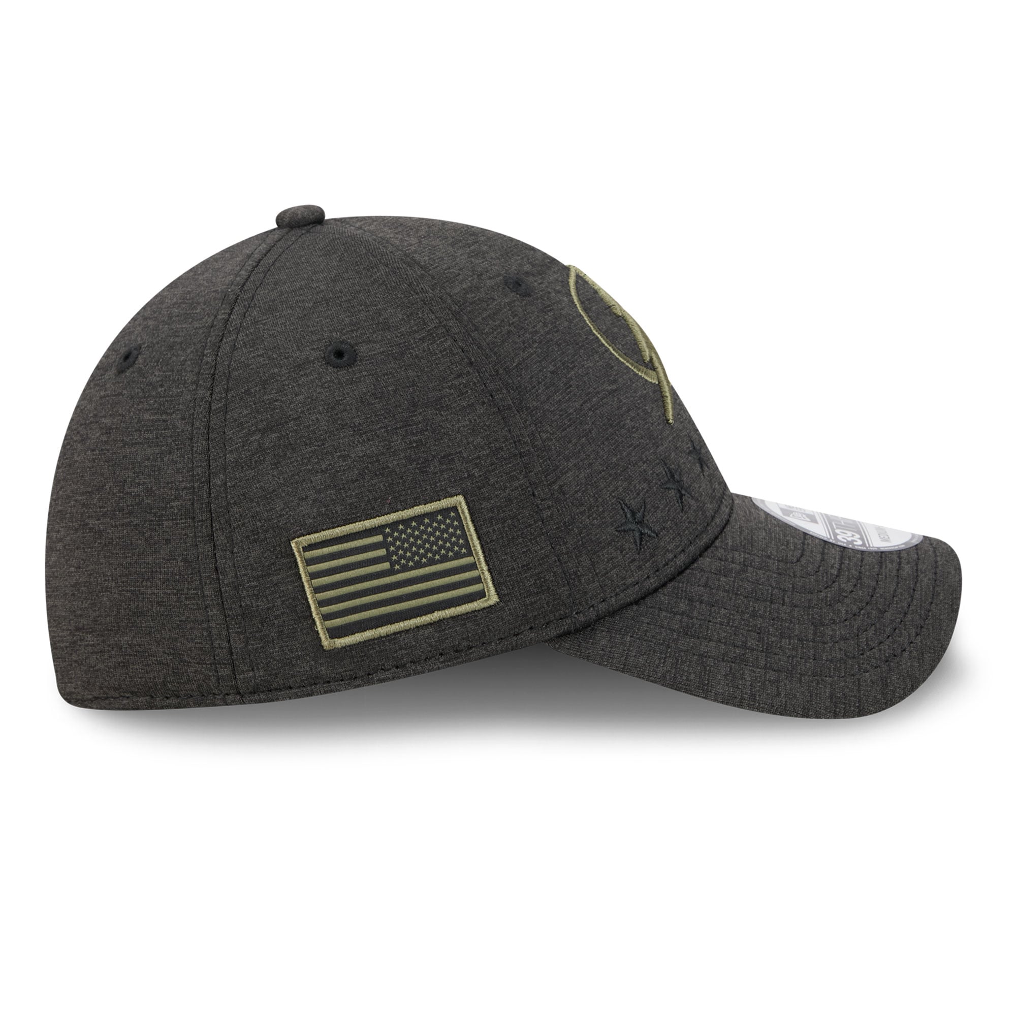 Men's New Era Black Tampa Bay Lightning Stealth Mode Flex 39Thirty Stretch Hat