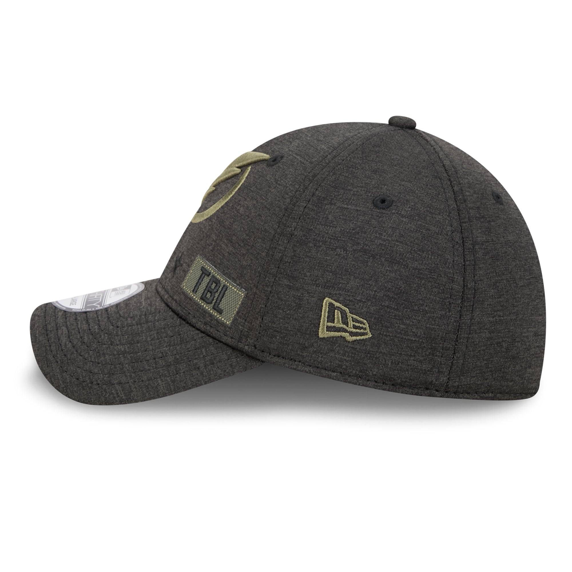 Men's New Era Black Tampa Bay Lightning Stealth Mode Flex 39Thirty Stretch Hat
