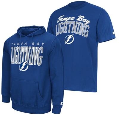 Ensemble sweat à capuche et t-shirt bleu à logo Starter du Lightning de Tampa Bay pour homme