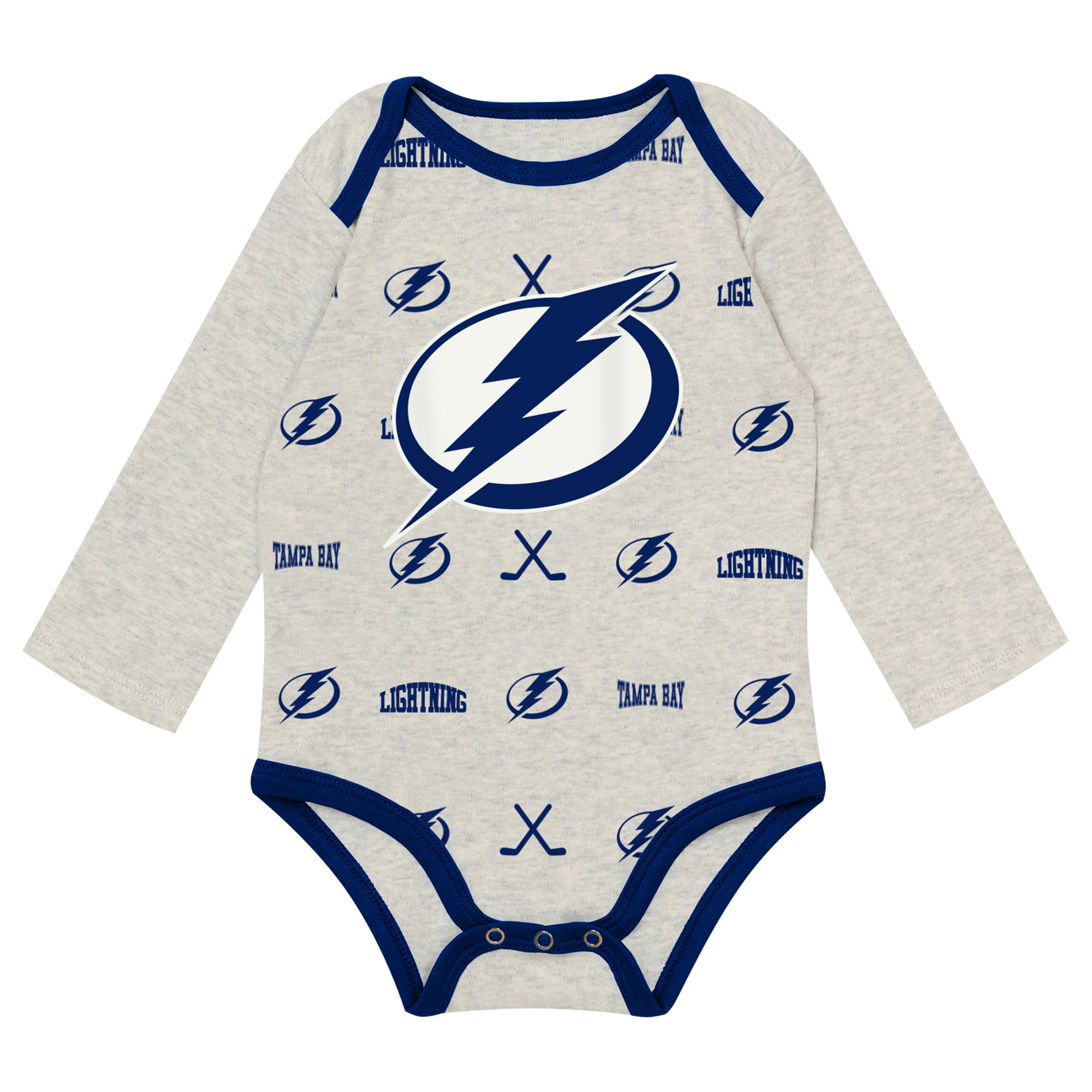 Newborn Outerstuff  Heathered Bone Tampa Bay Lightning Huddles and Giggles Three-Piece Set