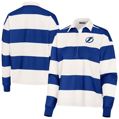 Tampa Bay Lightning Antigua Women's Banner Rugby Long Sleeve Polo - Blue/White