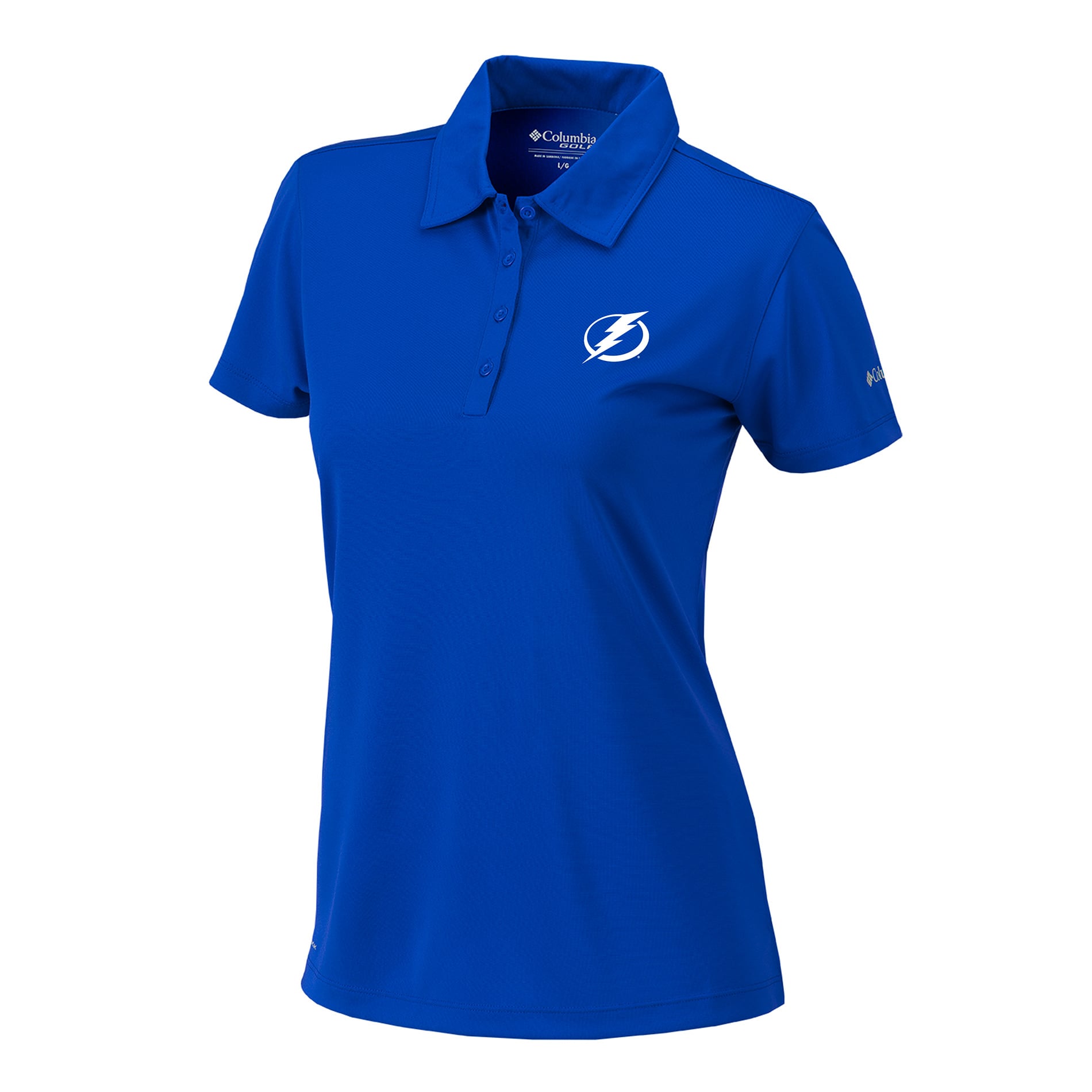 Polo à manches longues pour femme Columbia Blue Tampa Bay Lightning Omni-Wick Birdie