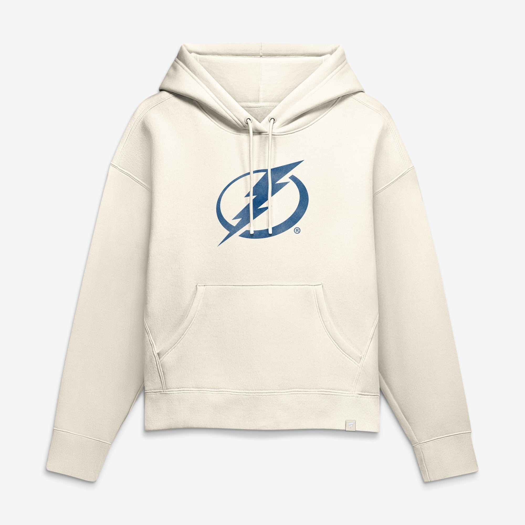 Sweat à capuche Fanatics crème pour femme, logo vieilli du Lightning de Tampa Bay