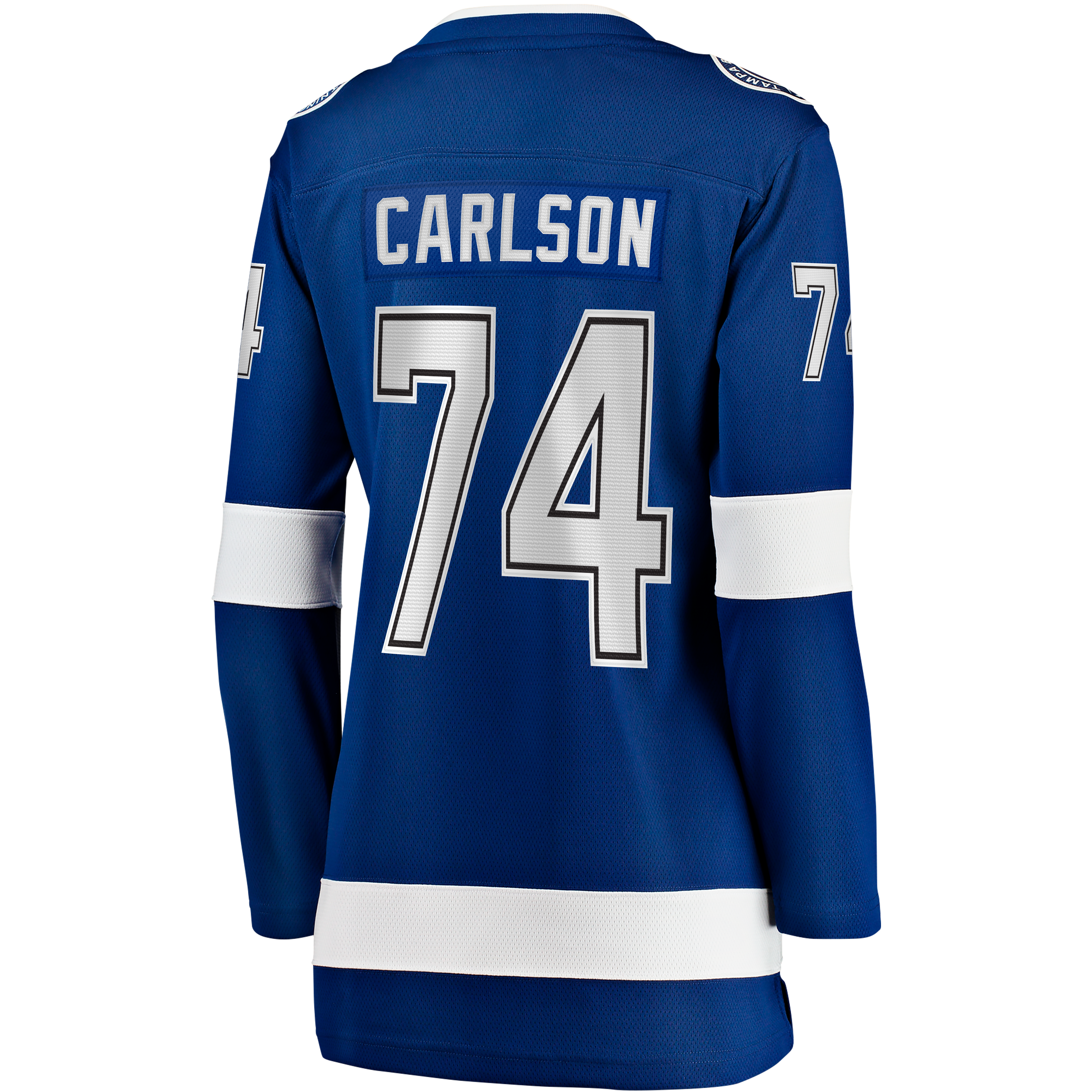 Maillot domicile bleu à bretelles John Carlson des Lightning de Tampa Bay pour femmes (Fanatics)