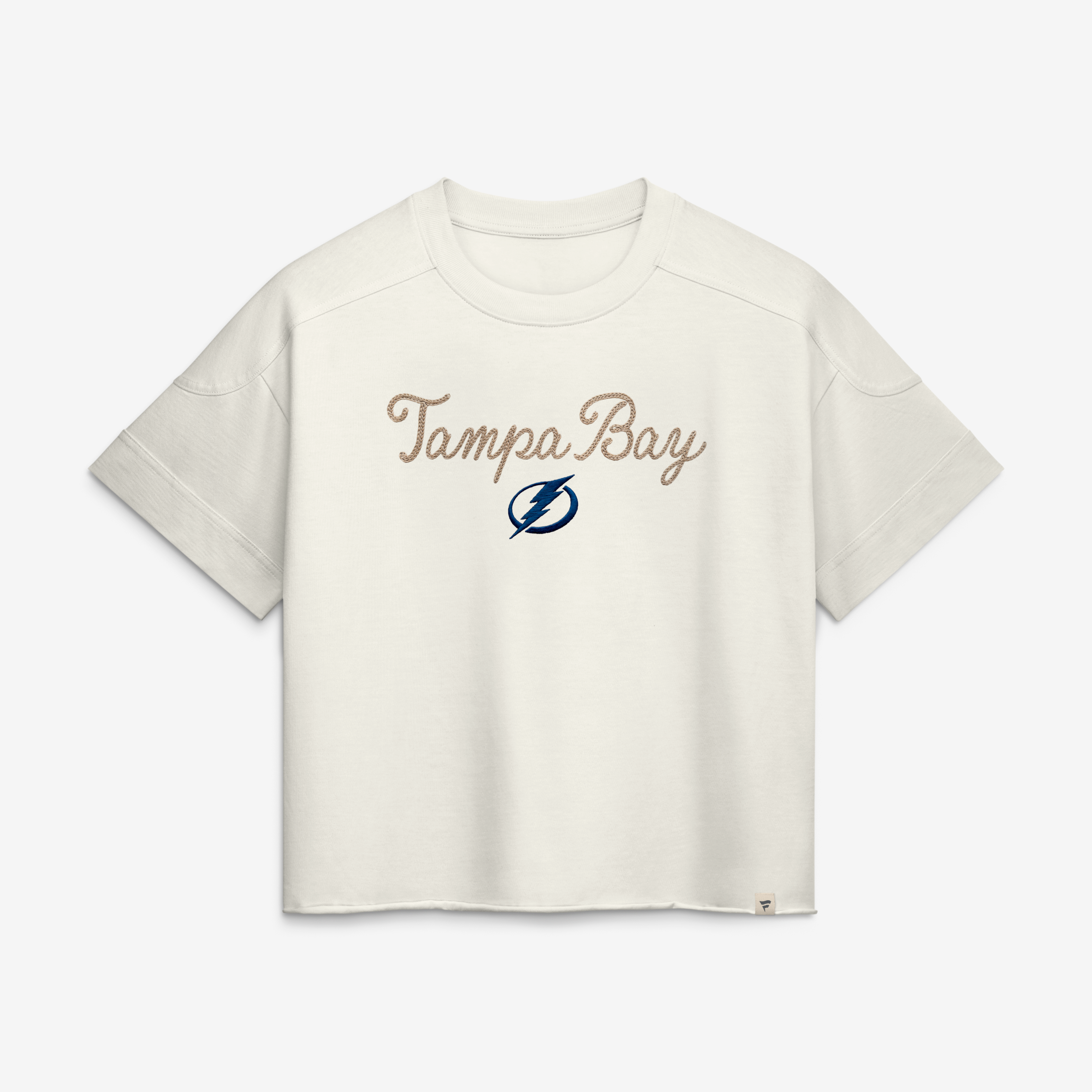 Haut à mailles chaînettes crème Tampa Bay Lightning pour femme de Fanatics