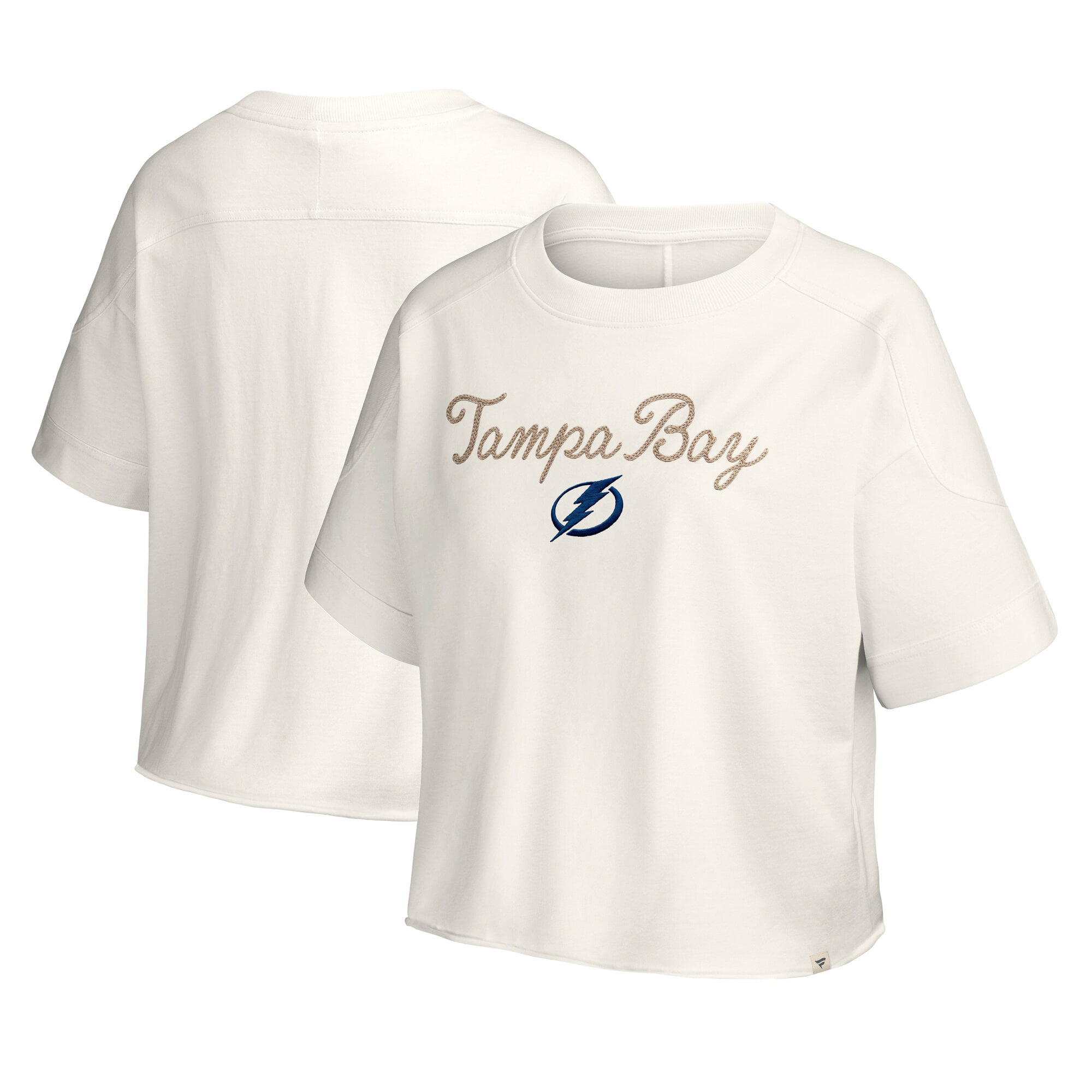 Haut à mailles chaînettes crème Tampa Bay Lightning pour femme de Fanatics