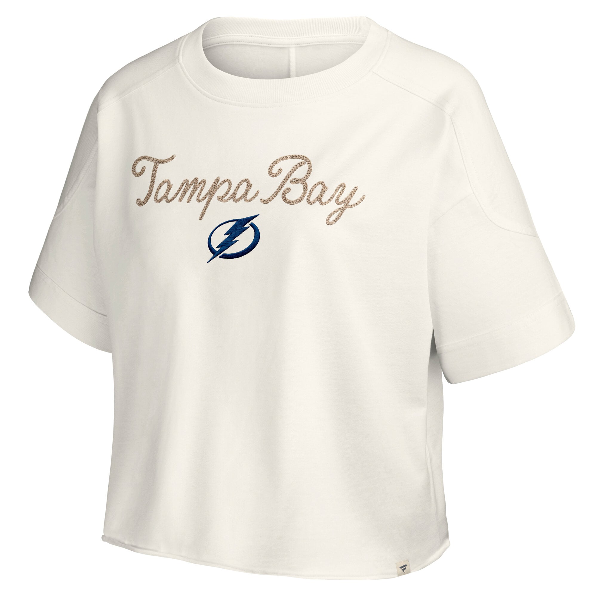 Haut à mailles chaînettes crème Tampa Bay Lightning pour femme de Fanatics