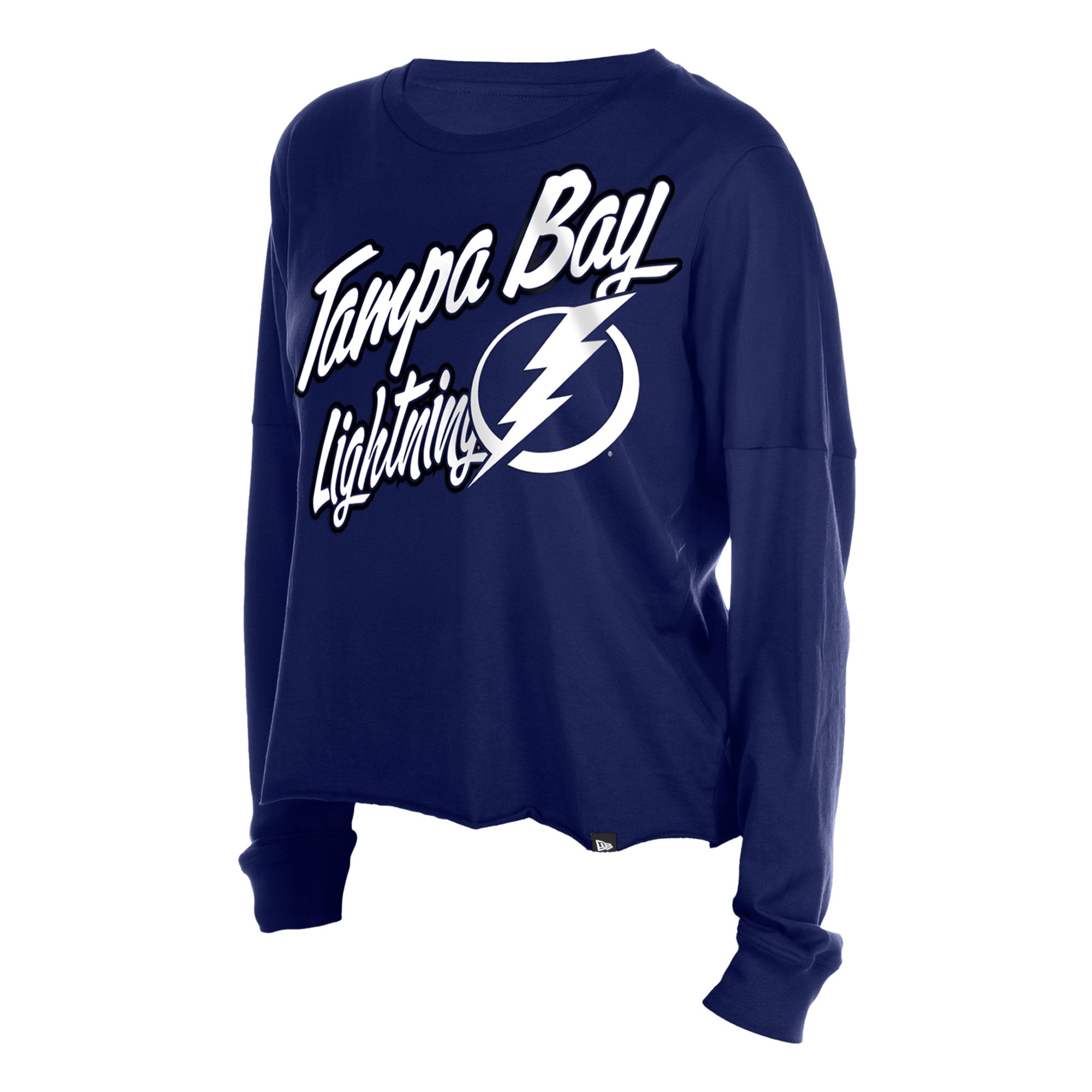 Women's New Era  Blue Tampa Bay Lightning Oversized Boxy Long Sleeve T-Shirt