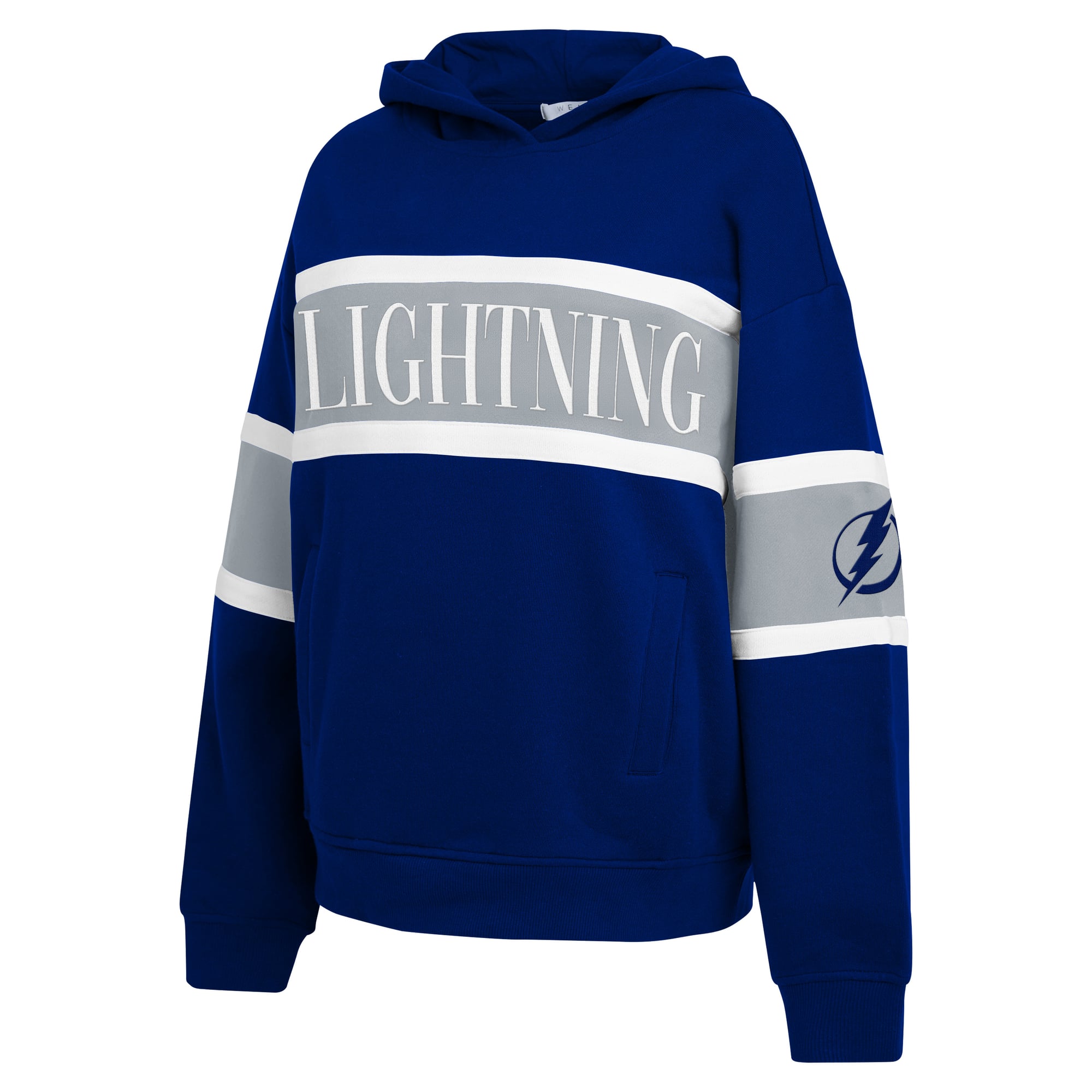 Sweat à capuche rayé bleu Tampa Bay Lightning pour femme de la marque WEAR by Erin Andrews