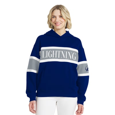 Sweat à capuche rayé bleu à blocs de couleurs Tampa Bay Lightning pour femme, WEAR by Erin Andrews