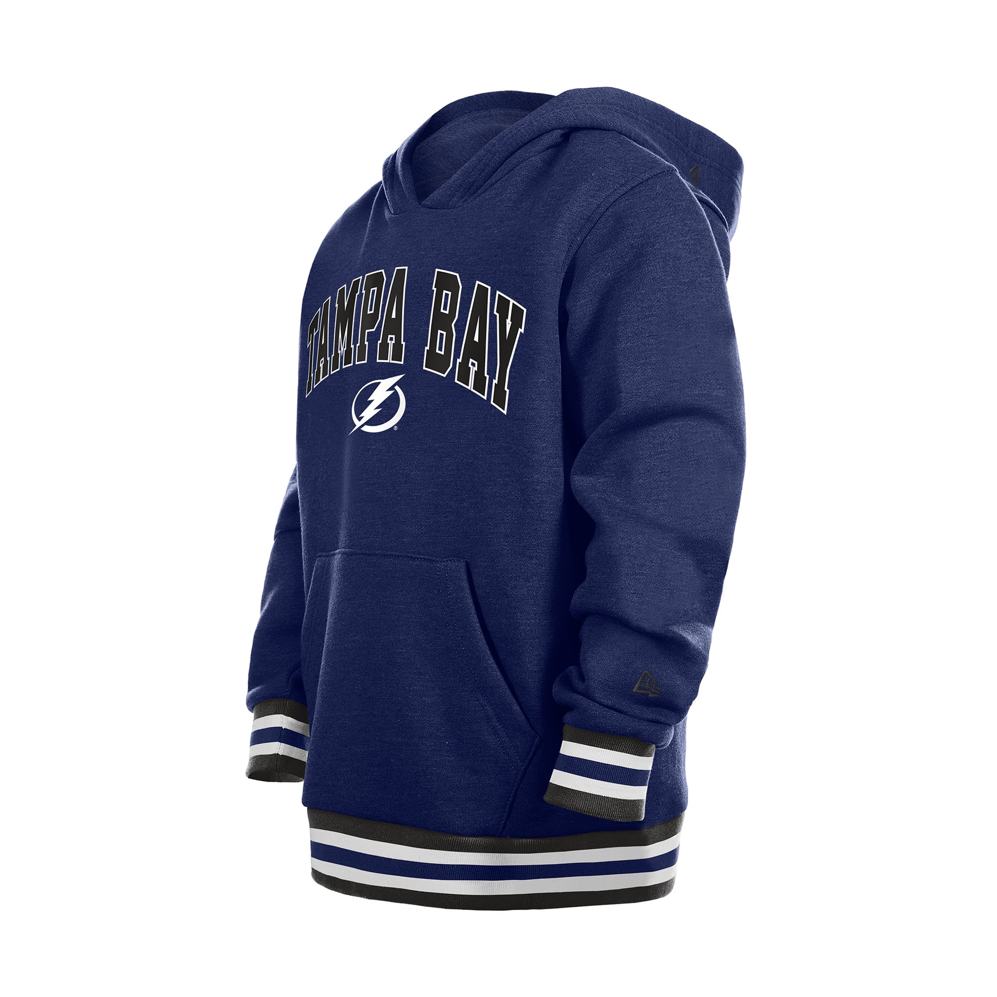 Youth New Era Navy Tampa Bay Lightning Knit Trim Pullover Hoodie