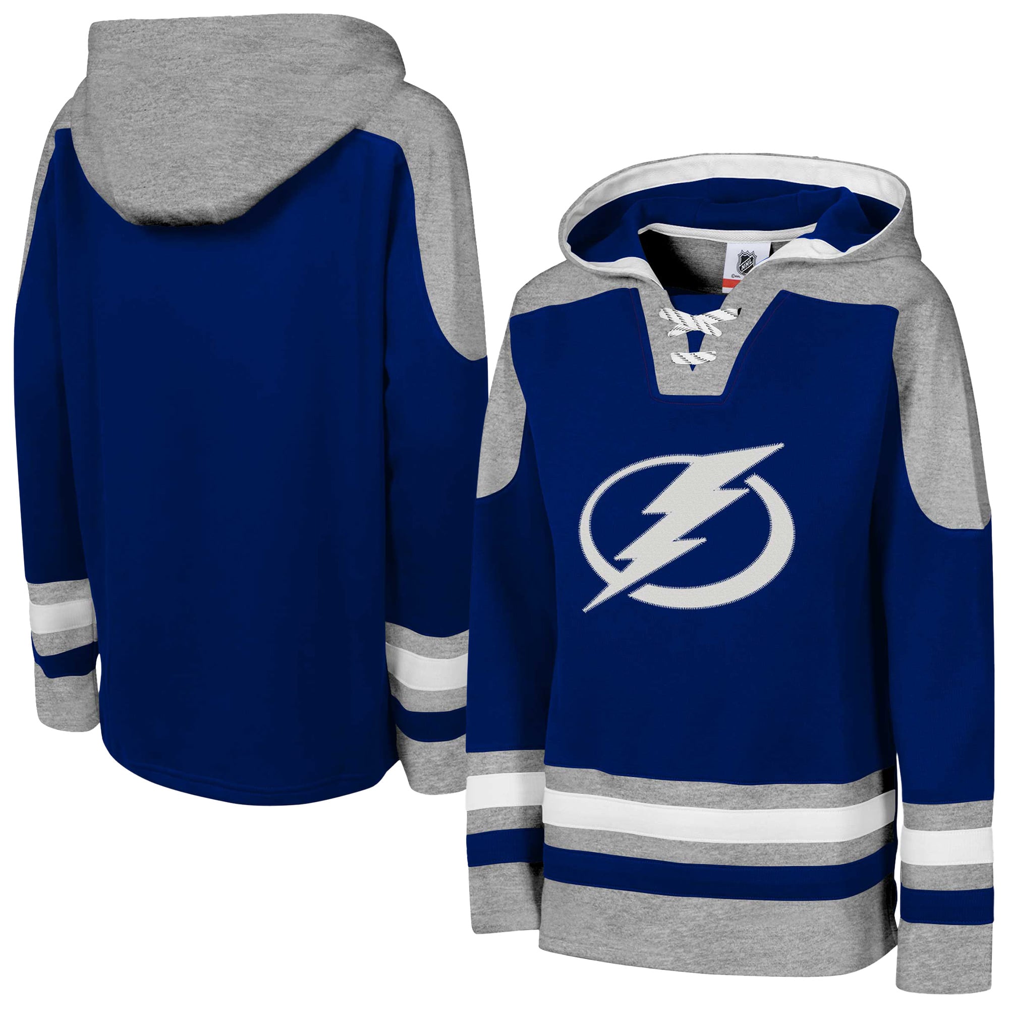 Sweat à capuche raglan col en V Youth Outerstuff Blue Tampa Bay Lightning Ageless Must Have Home