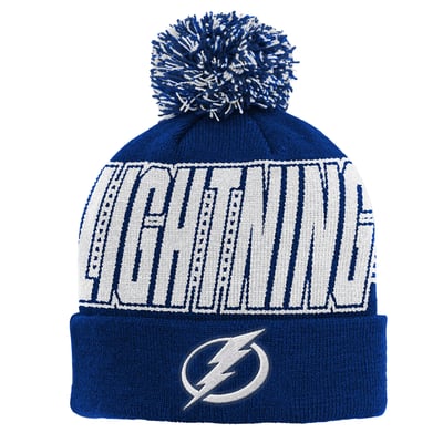Tampa Bay Lightning Outerstuff Youth Cuffed Knit Hat with Pom - Blue