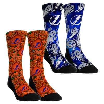  Tampa Bay Lightning Rock Em Youth Halloween Crew Socks 2-Pack Set - Orange