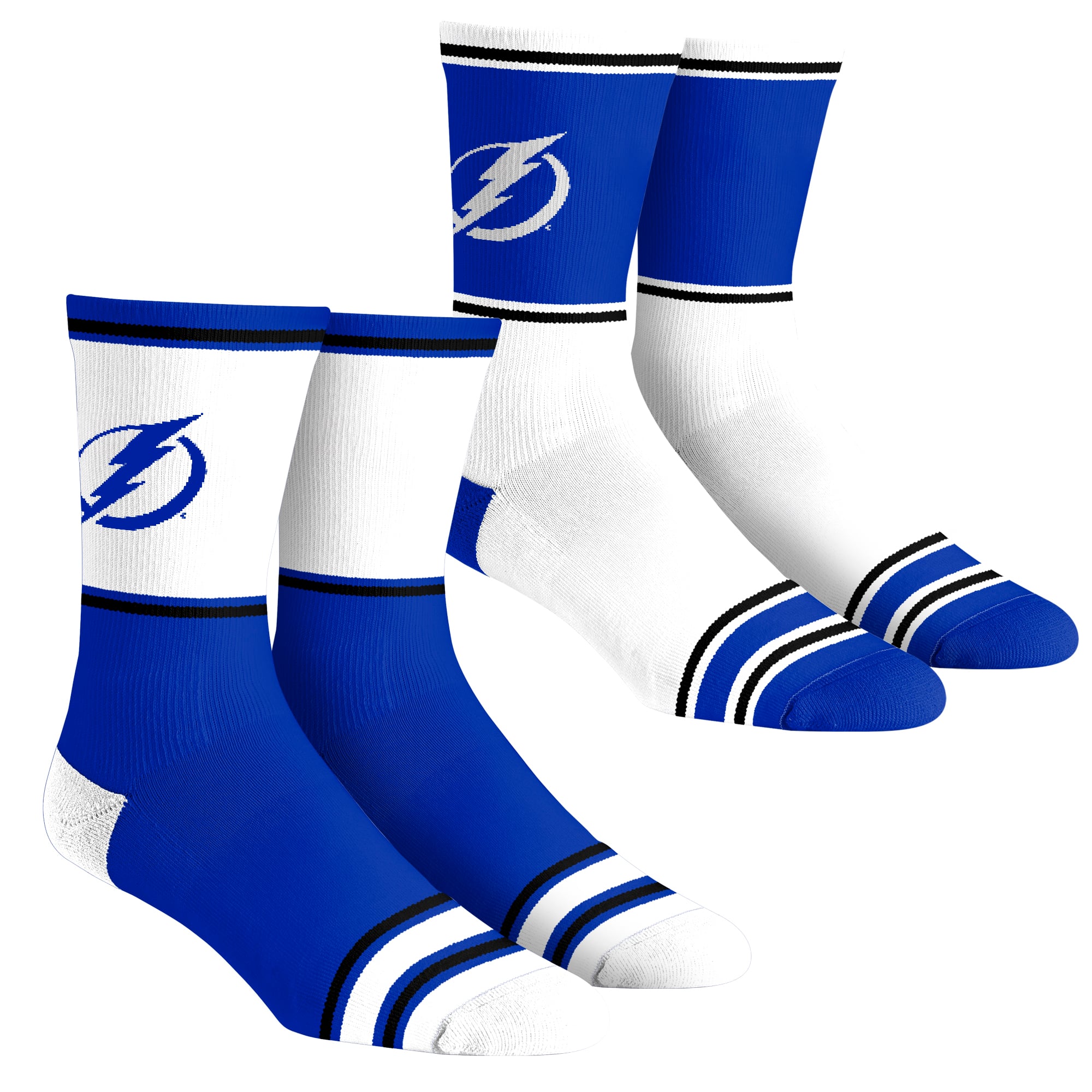 Ensemble de 2 paires de chaussettes montantes bicolores Youth Rock Em Tampa Bay Lightning