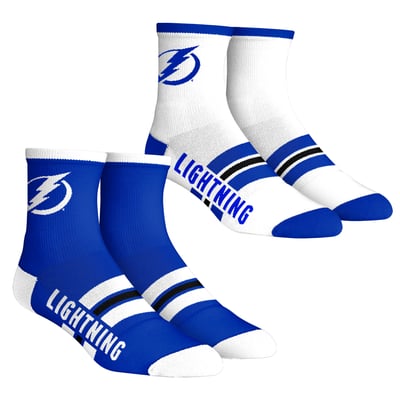 Youth Tampa Bay Lightning  Rock Em 2-Pack Multi Stripe Quarter Socks Set