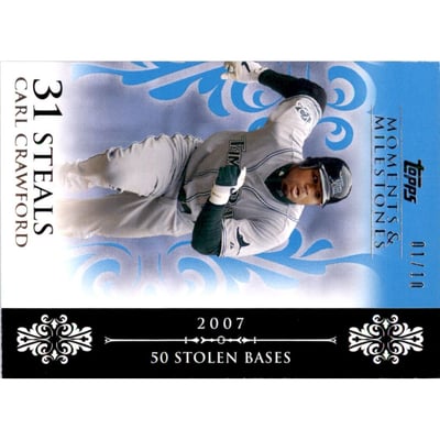 2008 Topps Moments and Milestones Blue #47-31 Carl Crawford