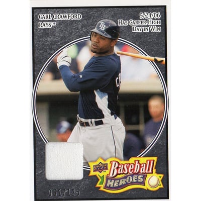 2008 Upper Deck Heroes Jersey Black #165 Carl Crawford