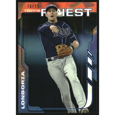 2014 Finest Black Refractors #92 Evan Longoria