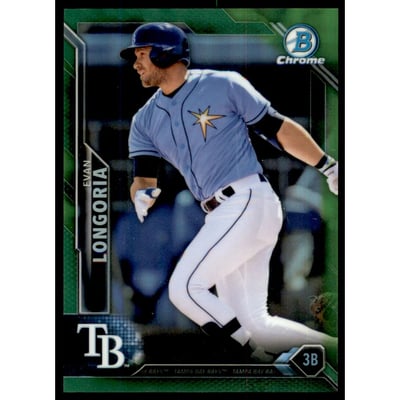 2016 Bowman Chrome Green Refractors #35 Evan Longoria