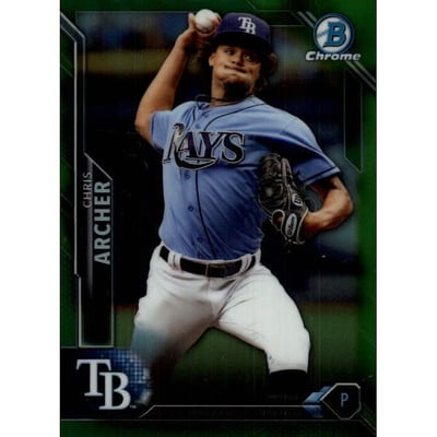 2016 Bowman Chrome Green Refractors #65 Chris Archer