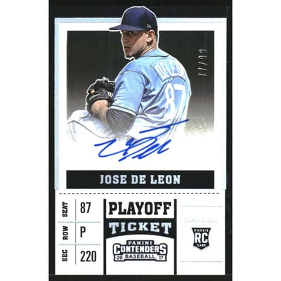 2017 Panini Contenders Rookie Playoff Ticket #30 Jose De Leon/99
