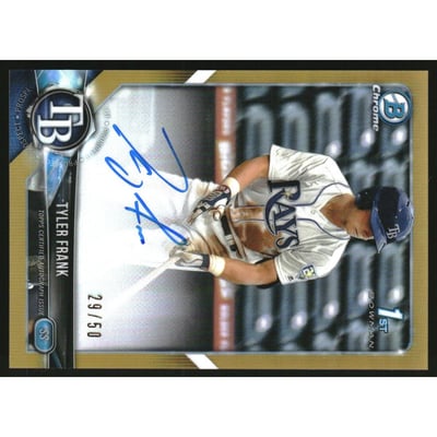 2018 Bowman Chrome Draft Autographs Gold Refractors #CDATF Tyler Frank/50