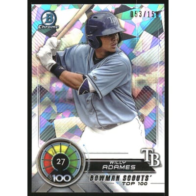 2018 Bowman Chrome Scouts Top 100 Atomic Refractors #BTP27 Willy Adames
