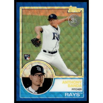 2018 Topps '83 Topps Silver Pack Chrome Blue Wave Refractors #68 Anthony Banda