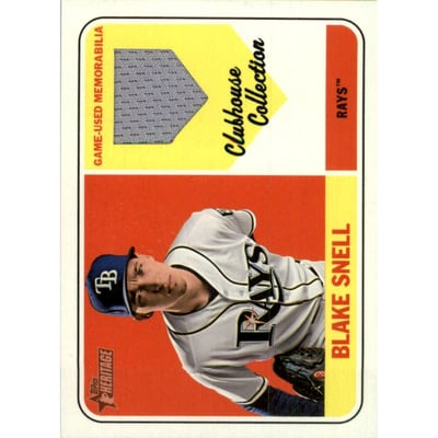 2018 Topps Heritage Clubhouse Collection Relics #CCRBS Blake Snell HN