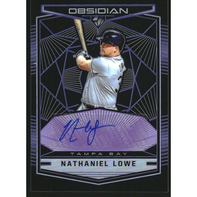 2019 Panini Obsidian Autographs Electric Etch Purple #22 Nathaniel Lowe /99