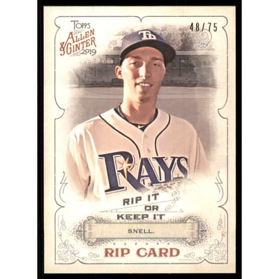 2019 Topps Allen and Ginter Rip Cards Ripped #RIP84 Blake Snell/75