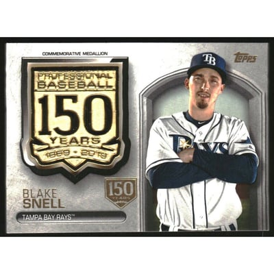 2019 Topps Update 150th Anniversary Manufactured Medallions 150th Anniversary #AMMBS Blake Snell