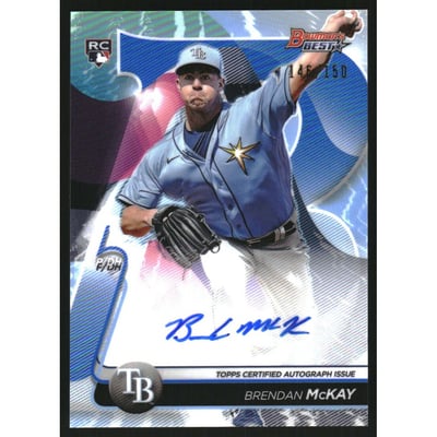 2020 Bowman's Best Best of '20 Autographs Blue Refractors #B20BM Brendan McKay