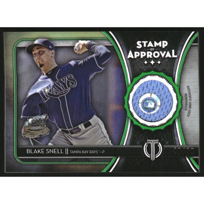 2020 Topps Tribute Stamp of Approval Relics Green #SOABS Blake Snell