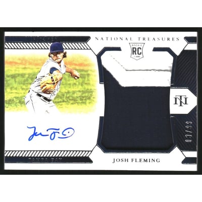 2021 Panini National Treasures #213 Josh Fleming JSY AU/99 RC