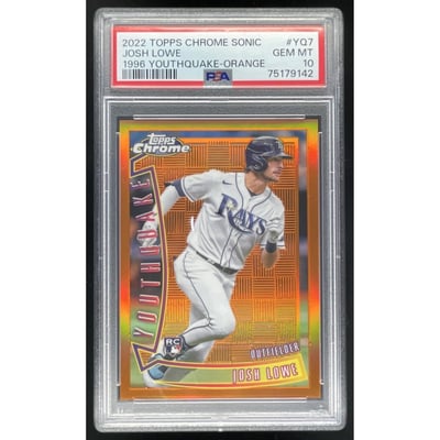 2022 Topps Chrome Sonic 1996 Youthquake Orange #YQ-7 Josh Lowe RC /25 PSA 10